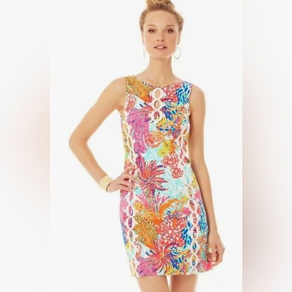 Lilly Pulitzer EMBER SHIFT DRESS Multi Fishing For Compliments - Picture 1 of 10